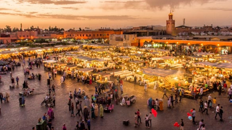 Plaza Djema Marraquesh en Marruecos