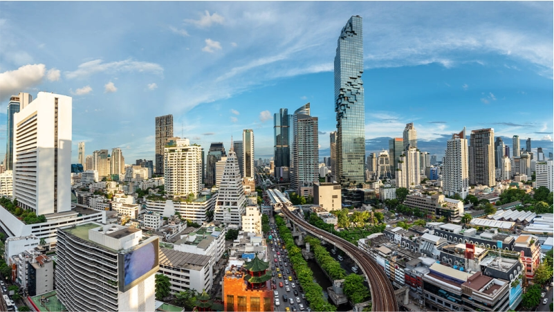 Ciudad del Distrito de negocios Bangkok Tailandia