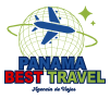 Agencia de viajes Panama Best Travel y su logo a colores